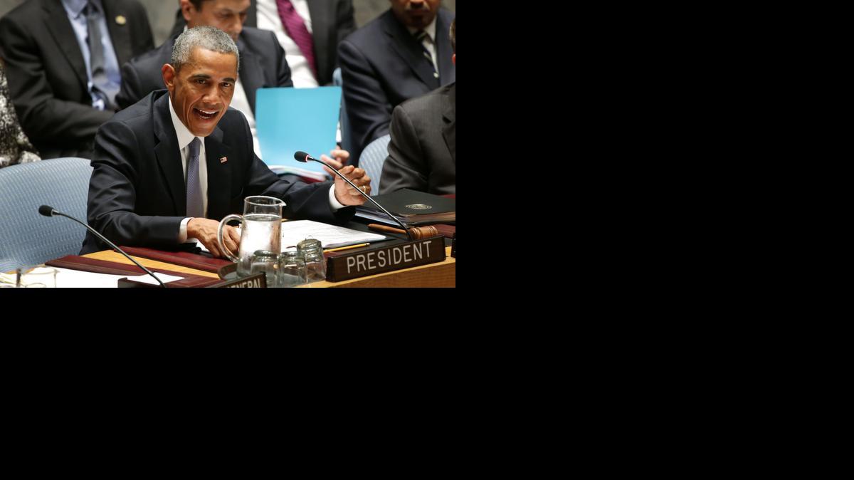 
El presidente Obama habla en una reunión de alto nivel del Consejo de Seguridad de Naciones Unidas sobre terrorismo mundial durante la 69 Asamblea General de la ONU el miércoles, en Nueva York.


