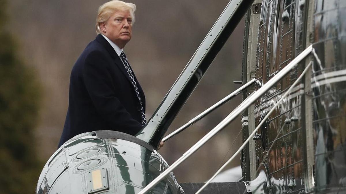 El presidente Donald Trump a su salida del Centro Médico Militar Walter Reed, el 12 de enero pasado.