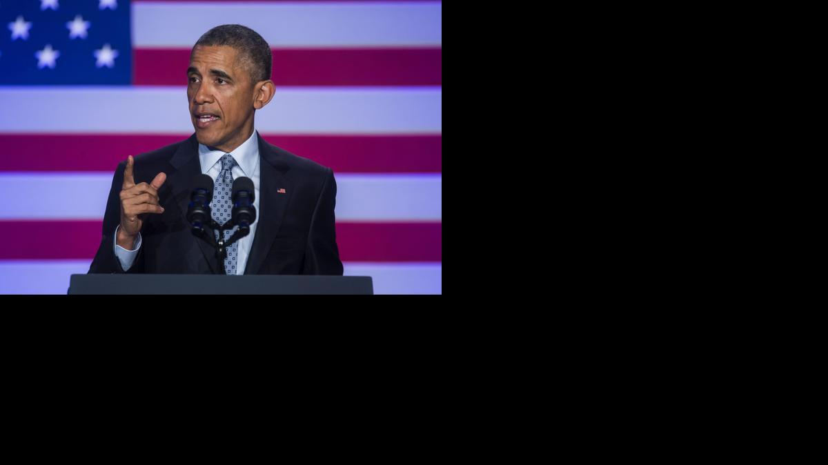 El presidente Obama pronuncia un discurso durante la reunión de invierno del Comité Nacional Demócrata (DNC) en Washington donde participó, además, en una mesa redonda.