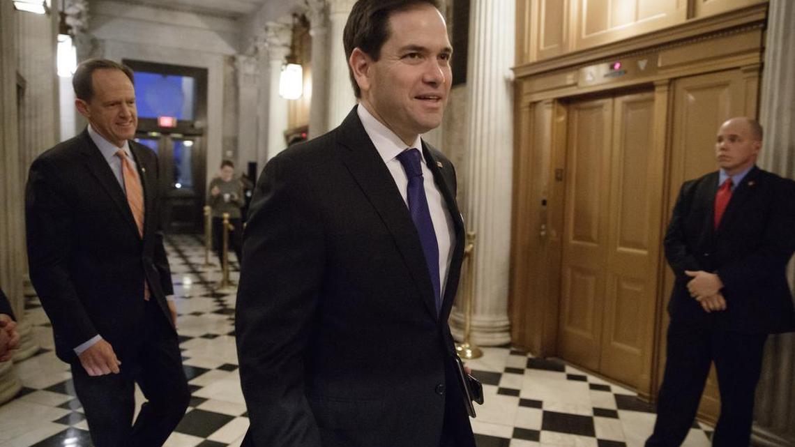 El senador Marco Rubio llega al Capitolio de Washington el 3 de febrero pasado.