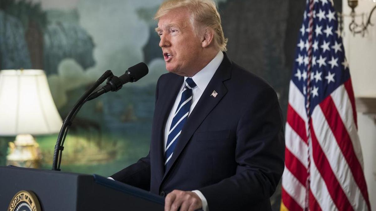 El presidente de Estados Unidos, Donald Trump, ofrece una rueda de prensa en la Casa Blanca de Washington, EEUU el 2 de octubre del 2017.