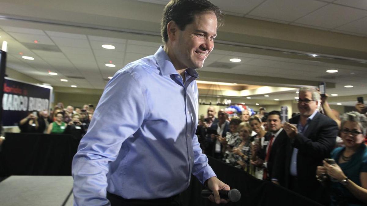 El precandidato presidencial republicano Marco Rubio, durante un evento de campaña el sábado 5 de diciembre en Miami.