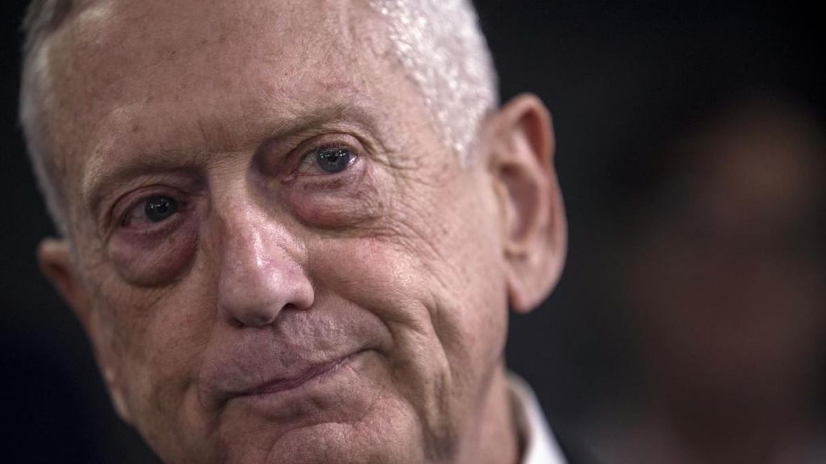 El secretario de Defensa de EEUU, James Mattis, en una conferencia de prensa en el Pentágono el martes 28 de agosto del 2018.