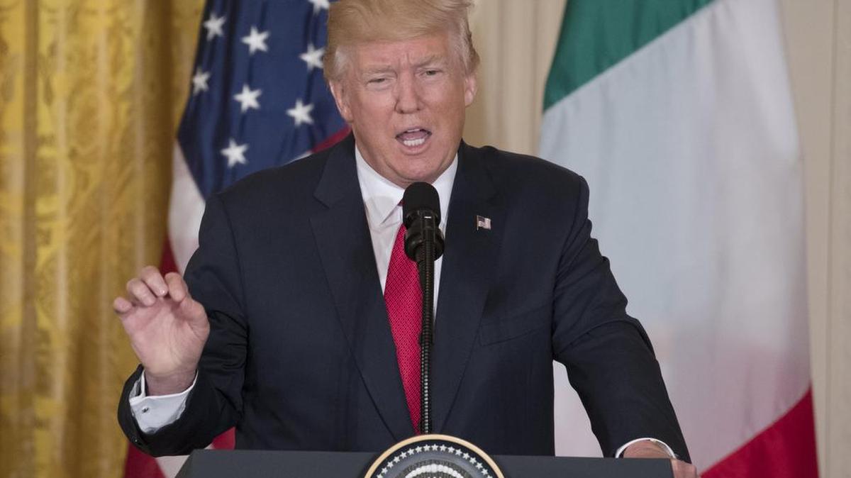 El presidente Donald J. Trump habla durante una rueda de prensa conjunta con el primer ministro italiano Paolo Gentiloni el jueves 20 de abril 2017, en la Casa Blanca en Washington, DC.