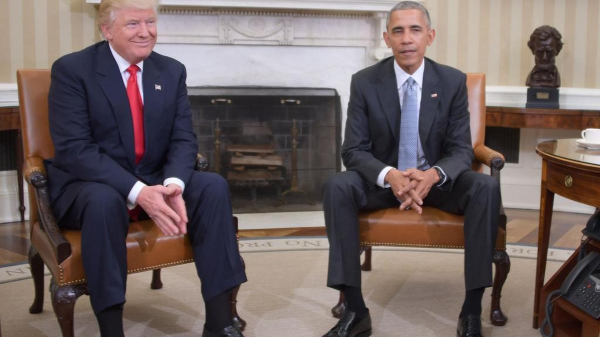 El presidente, Barack Obama, recibió hoy en la Casa Blanca a su sucesor, el republicano Donald Trump.