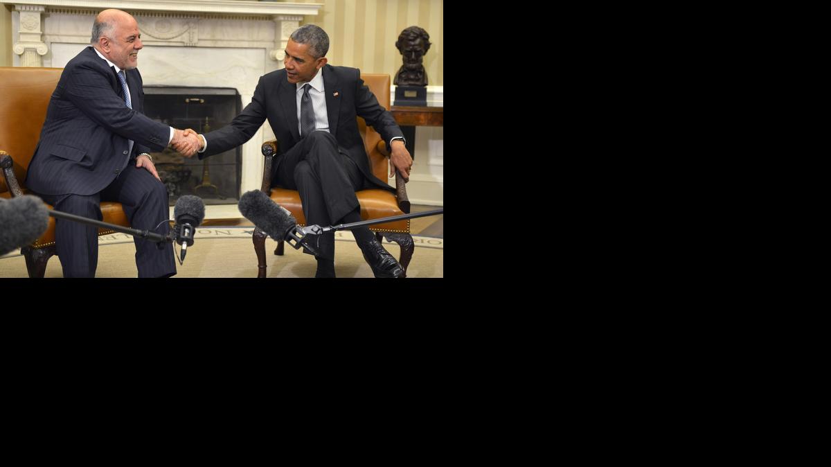 
El primer ministro iraquí, Haidar al Abadi (izq.), mantiene una reunión con el presidente Obama (der.), en el Despacho Oval de la Casa Blanca en Washington, el miércoles.


