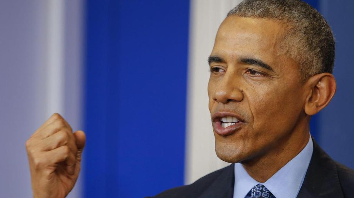 El presidente de Estados Unidos Barack Obama habla durante su última conferencia de prensa como mandatario el miércoles 18 de enero de 2017, en la Casa Blanca en Washington (EEUU).