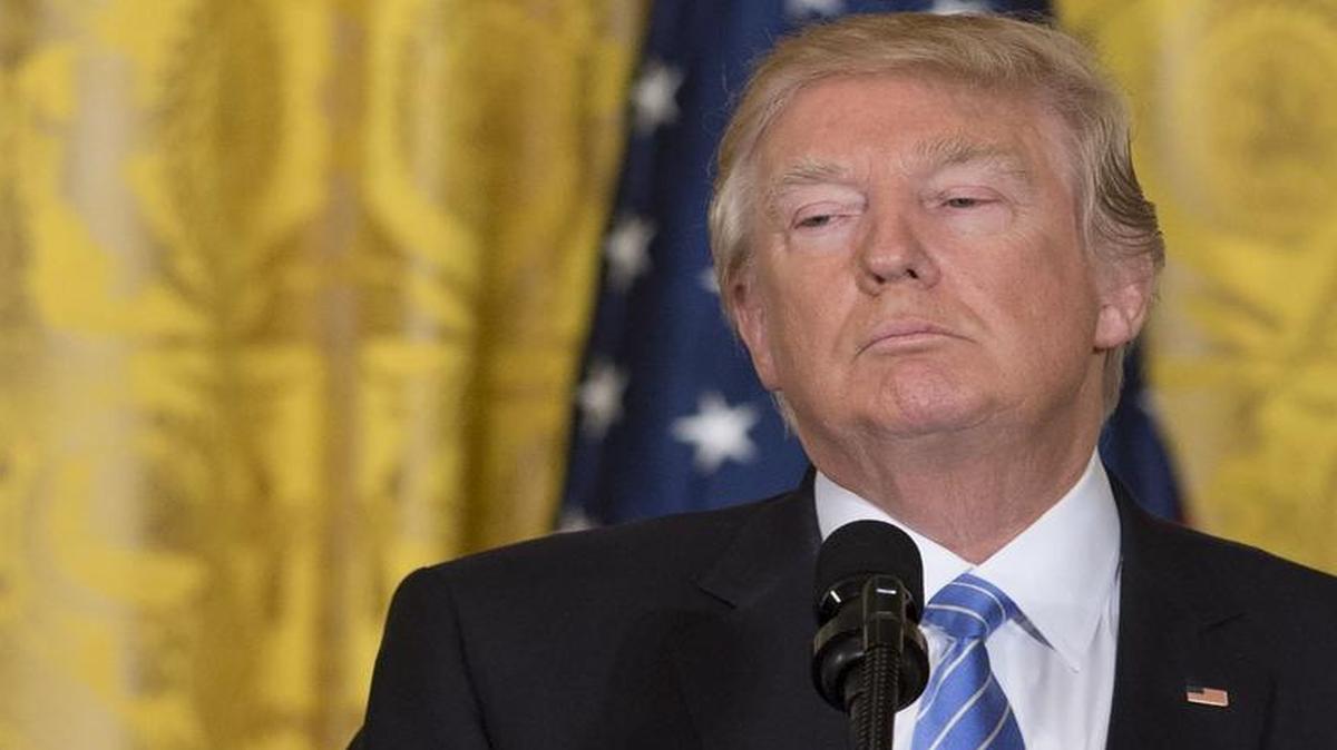 El presidente de los Estados Unidos, Donald Trump, durante una conferencia de prensa con el primer ministro de Israel, Benjamin Netanyahu en la Casa Blanca el 15 de febrero de 2017.