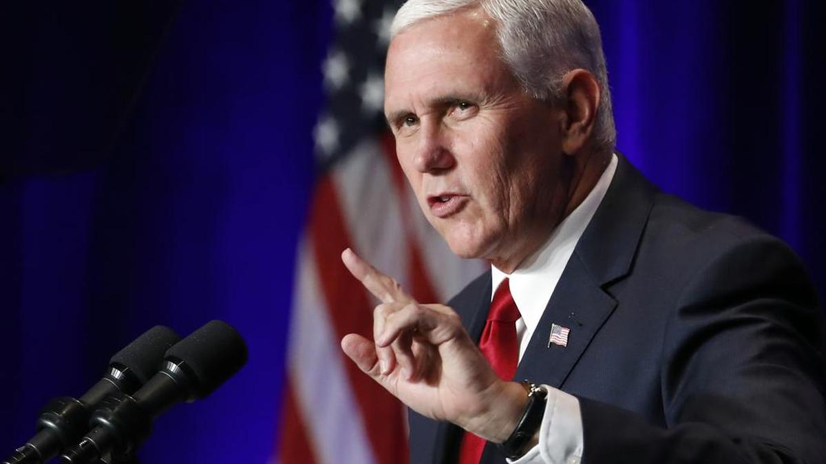 El vicepresidente Mike Pence durante un discurso el viernes 4 de agosto de 2017 en Washington.