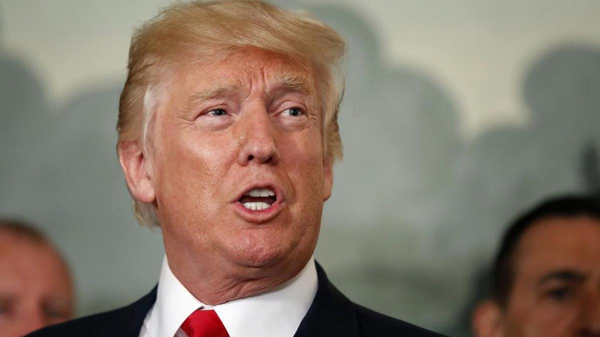 El presidente Donald Trump en la Casa Blanca el 14 de agosto de 2017.