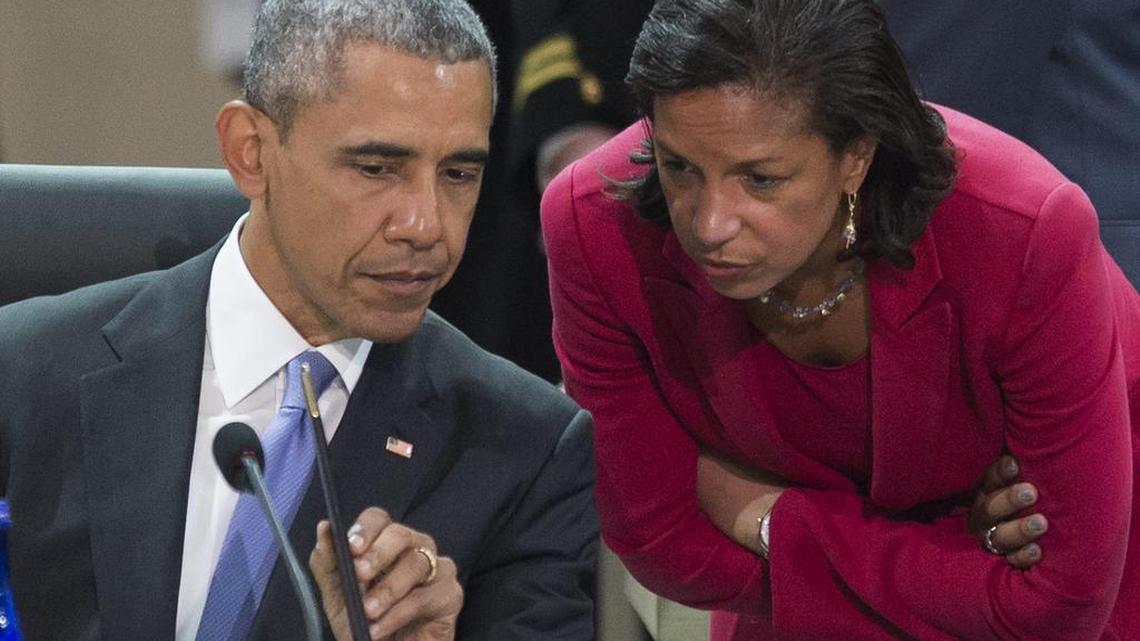 El expresidente estadounidense Barack Obama junto a su Consejera de Seguridad Nacional, Susan Rice, en Washington D.C., en esta foto del 4 de enero de 2016.