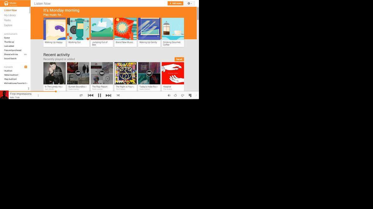 
Google comenzo a ofrecer el martes a todos los suscriptores del servicio de pago All Access selecciones musicales basadas en el estado de ánimo del usuario
