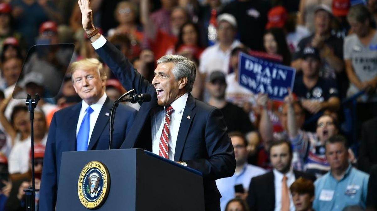 Republican Senator Lou Barletta and President Donald Trump spoke at a rally at Mohegan Sun Arena, Pennsylvania.