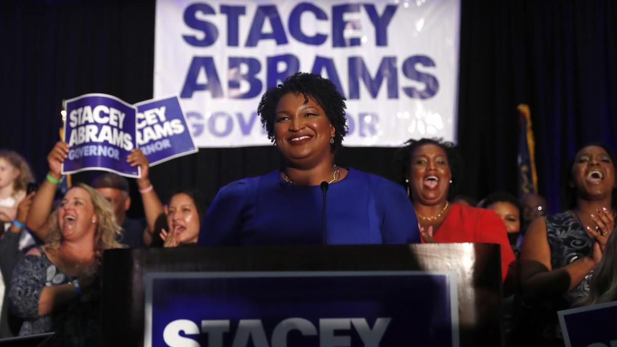 La candidata demócrata para la gobernación de Georgia, Stacey Abrams, en un discurso el martes 22 de mayo del 2018.