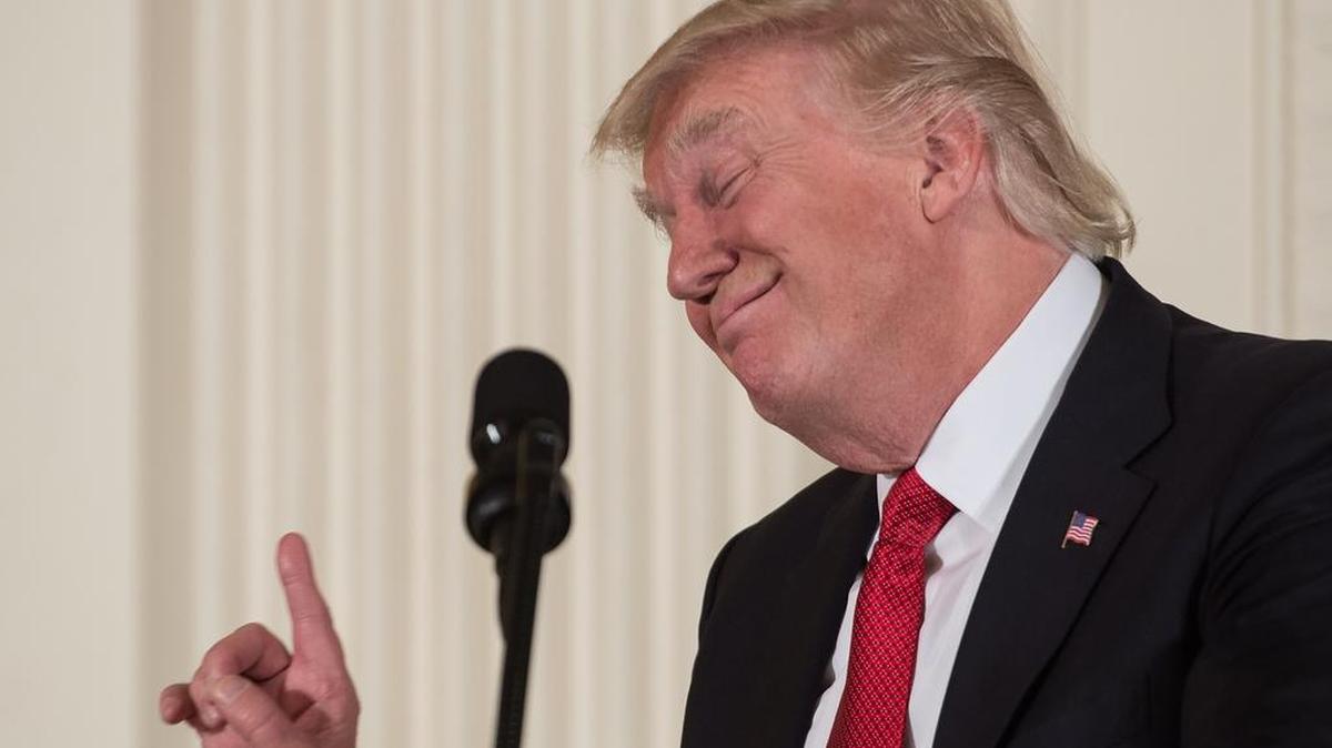 El presidente estadounidense Donald Trump durante un discurso en la Sala Este de la Casa Blanca en Washington, DC, el 29 de marzo de 2017.