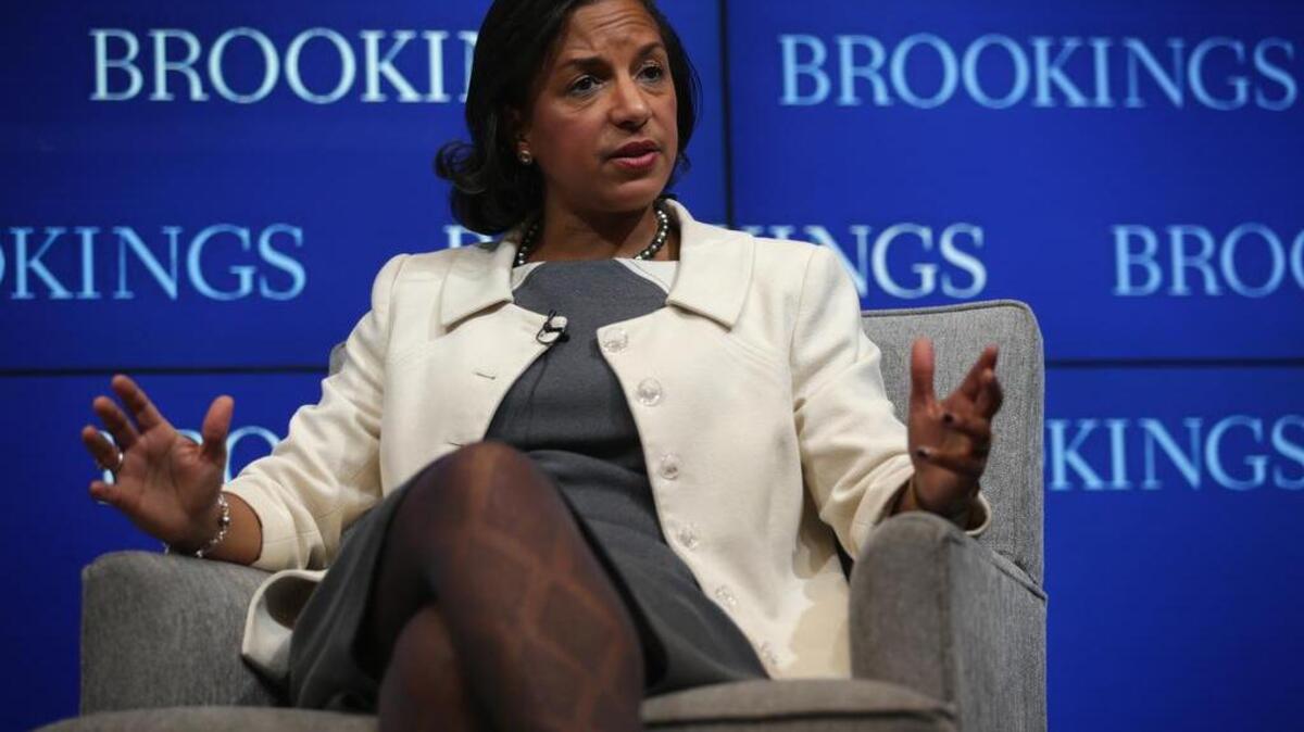 La entonces asesora de Seguridad Nacional de la Casa Blanca, Susan Rice, durante una comparecencia en el Brookings Institution en Washington, en febrero del 2015.