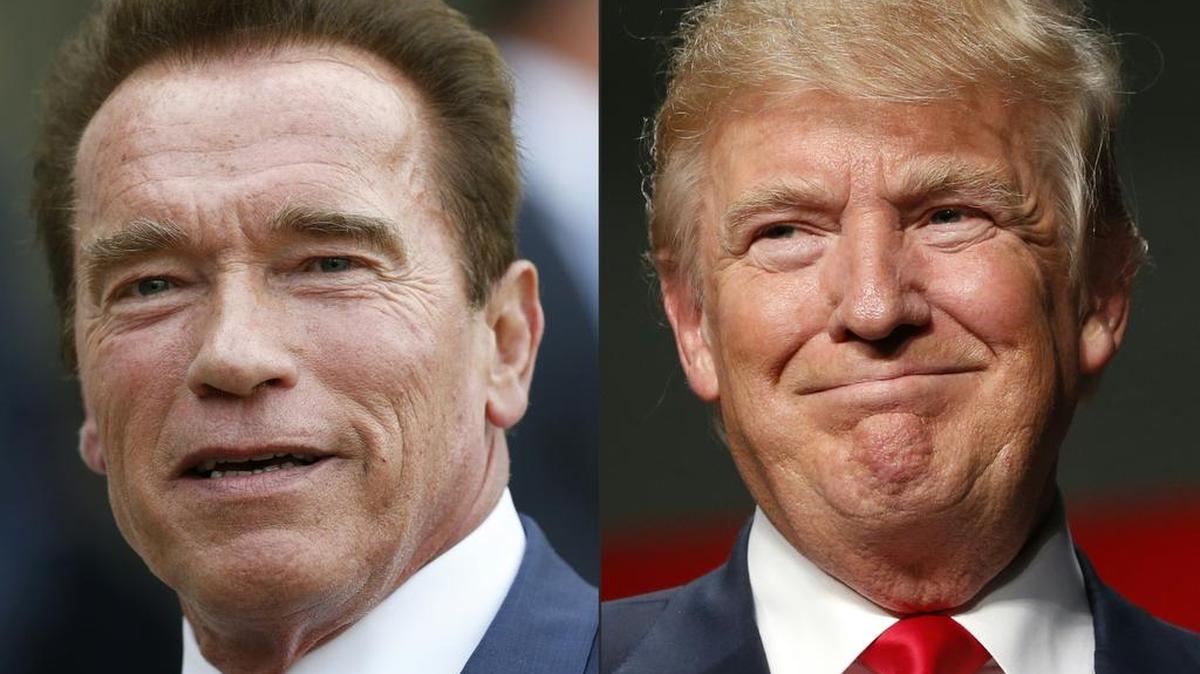 Combinación de fotografías de el ex gobernador de California, Arnold Schwarzenegger y el presidente electo de Estados Unidos, Donald Trump.