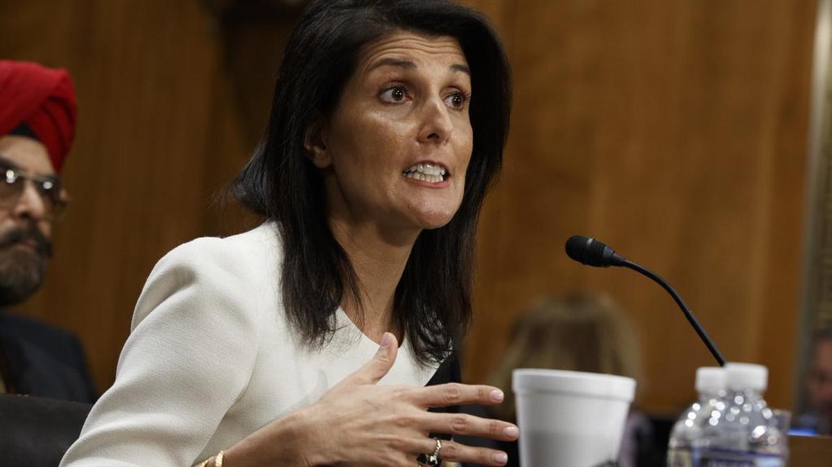 Nikki Haley, embajadora de Estados Unidos ante la ONU. |