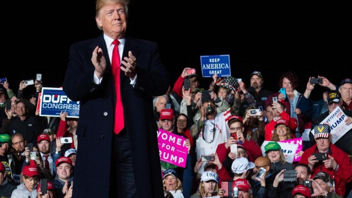 El presidente Donald Trump participó este miércoles en un acto político en Wisconsin.