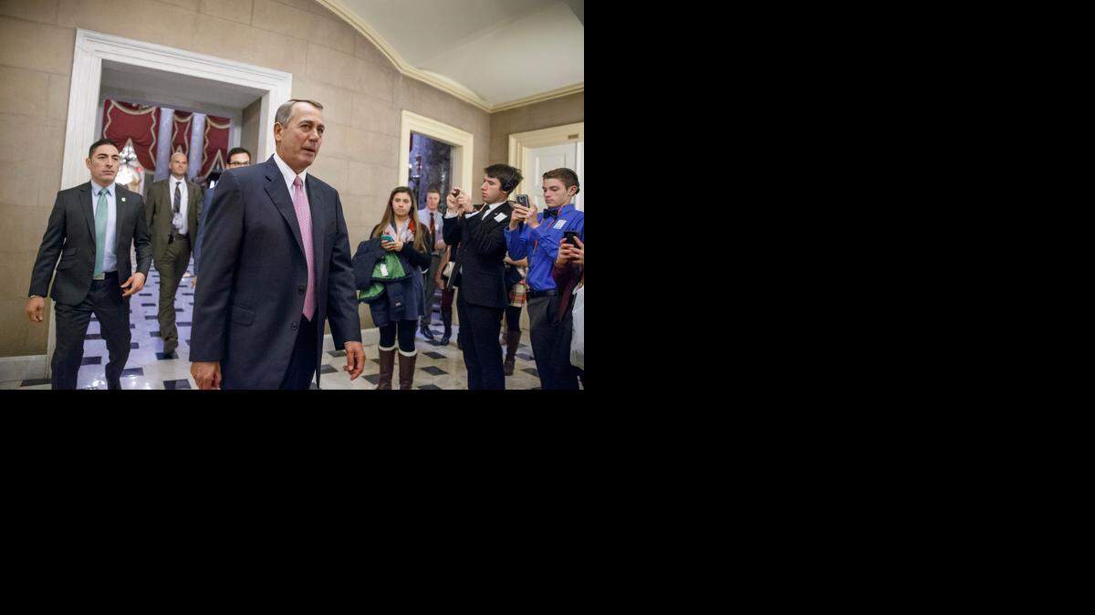
El presidente de la Cámara de Representantes, John Boehner, dijo que ya no tenía opciones en un discurso ante sus correligionarios, que se veían inusualmente sumisos en esa instancia legislativa, el martes 
