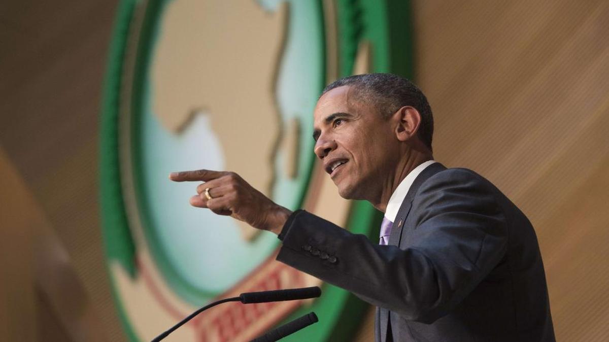 
El presidente de Estados Unidos, Barack Obama, durante un discurso en la Unión Africana, el 28 de julio.
