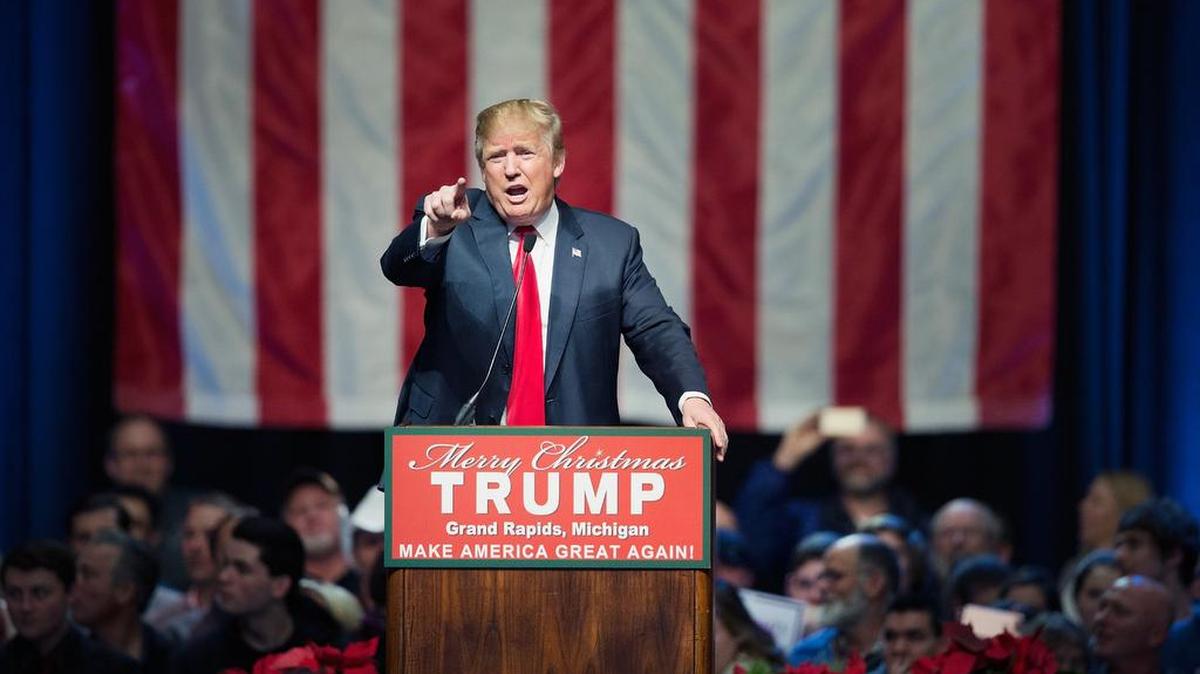 Donald Trump durante un acto de campaña en Grand Rapids, Michigan, el 21 de diciembre.