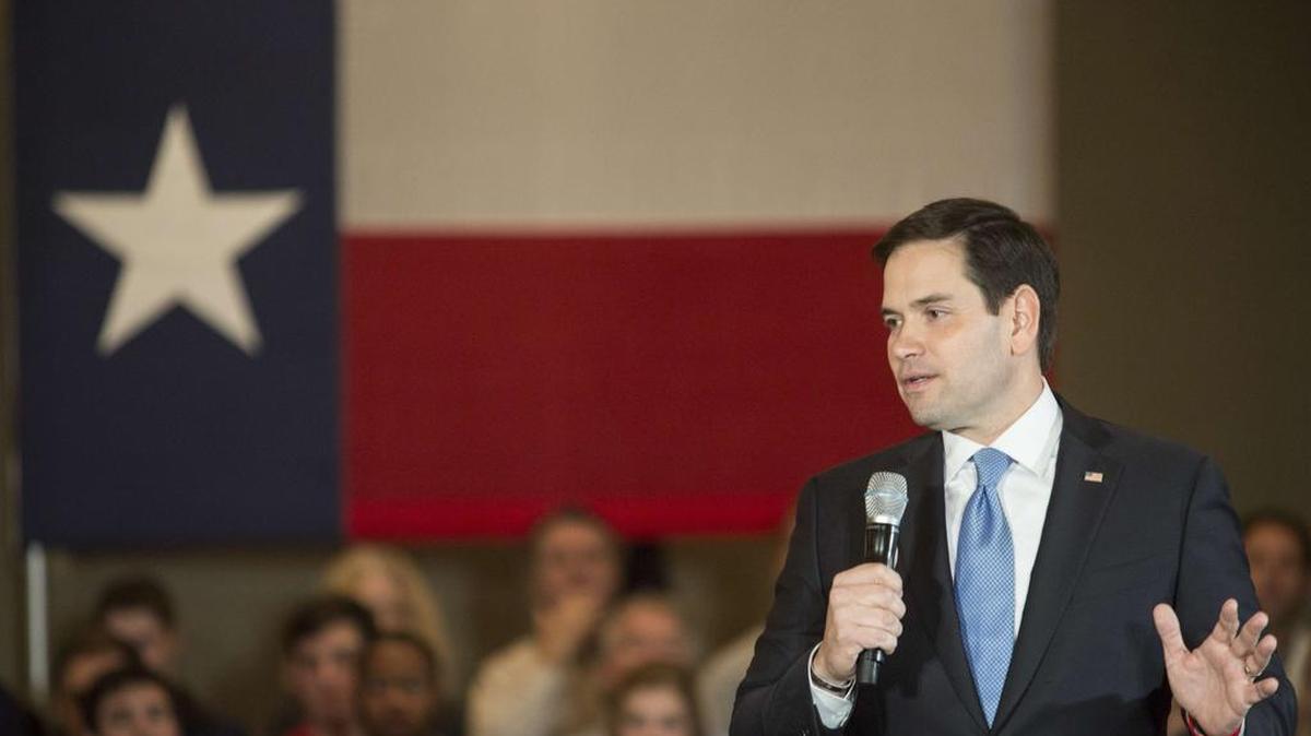 Marco Rubio durante un acto de campaña en Dallas.