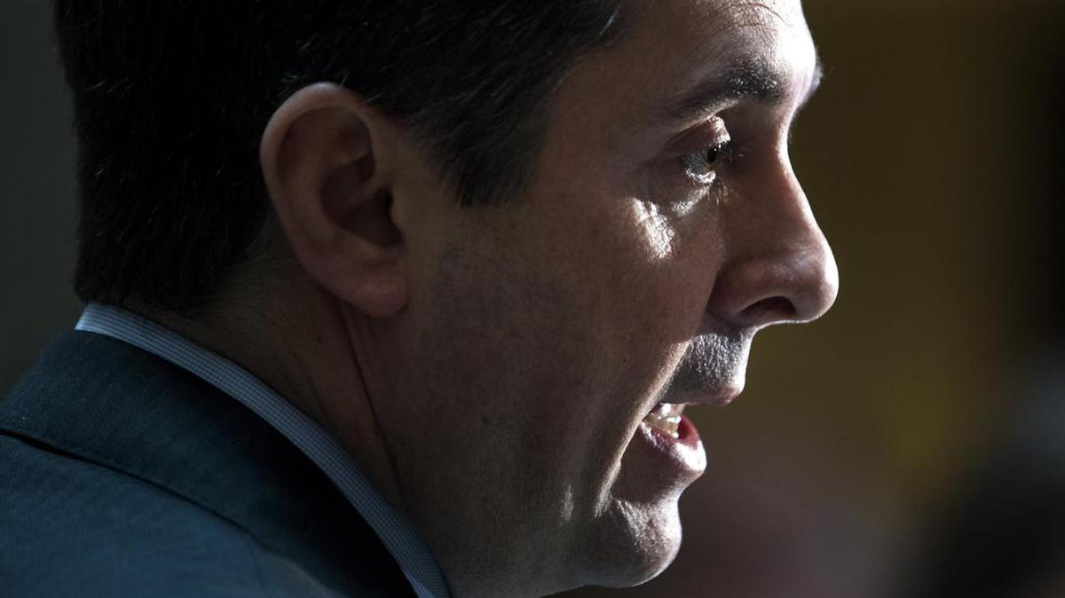 El presidente del Comité de Inteligencia de la Cámara Baja de EEUU, Devin Nunes, realiza una comparecencia ante la prensa sobre el papel de Rusia en los comicios estadounidenses en el Capitolio, en Washington (Estados Unidos), el 15 de marzo de 2017.