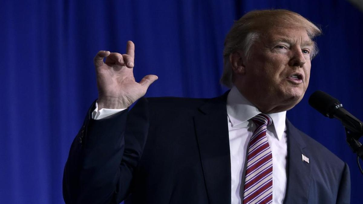 El candidato republicano Donald Trump, durante un acto de campaña, el 20 de octubre en Delaware, Ohio.