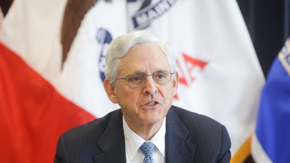 El secretario de Justicia de Estados Unidos, Merrick Garland, ofrece declaraciones el martes 6 de septiembre de 2024, en Cedar Rapids, Iowa.
