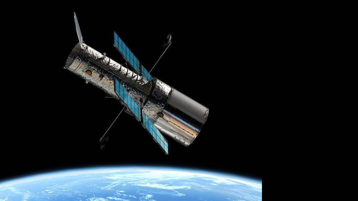 <cutline_leadin>Una recreación</cutline_leadin> del telescopio espacial Hubble. Si conocemos la edad del cosmos, entendemos algo de los agujeros negros es gracias a este telescopio. <252><252>