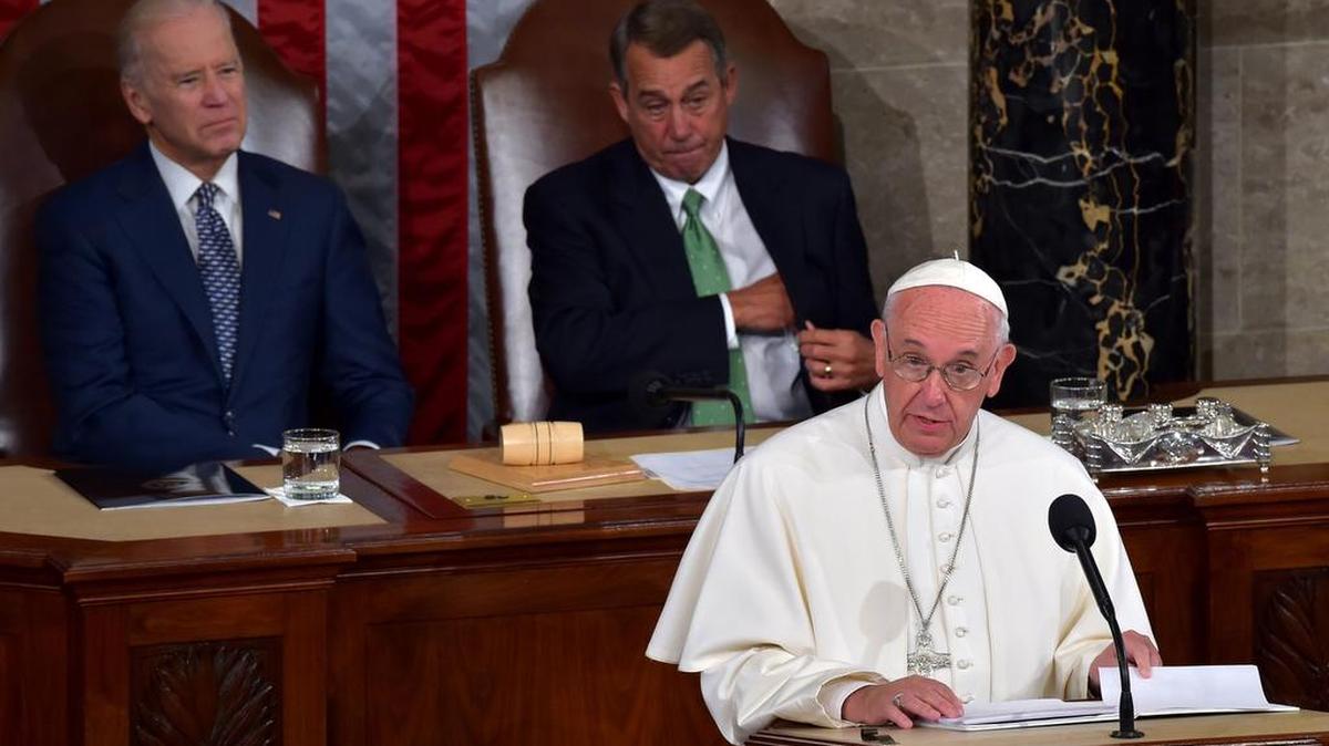 
El papa Francisco habla en el Congreso de Estados Unidos el jueves 24 de septiembre en Washington.

