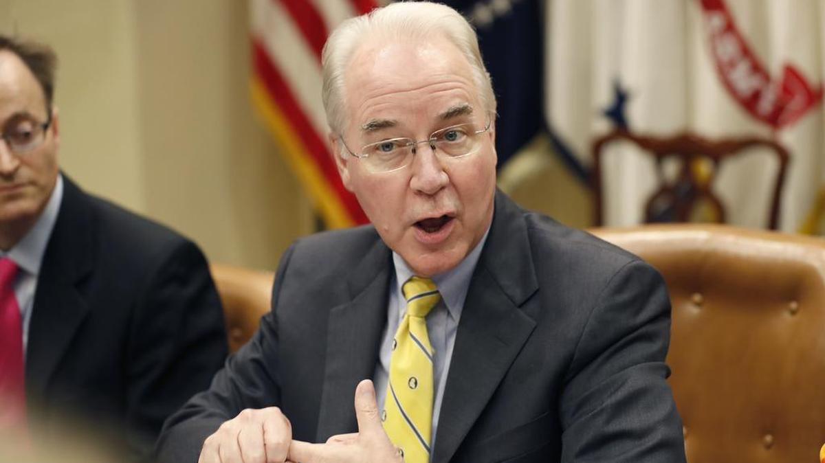 Tom Price, secretario de Salyd y Servicios Humanos, habla en la Casa Blanca este miércoles.