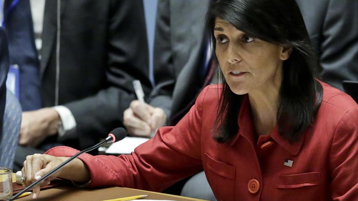La embajadora de Estados Unidos ante las Naciones Unidas, Nikki Haley.