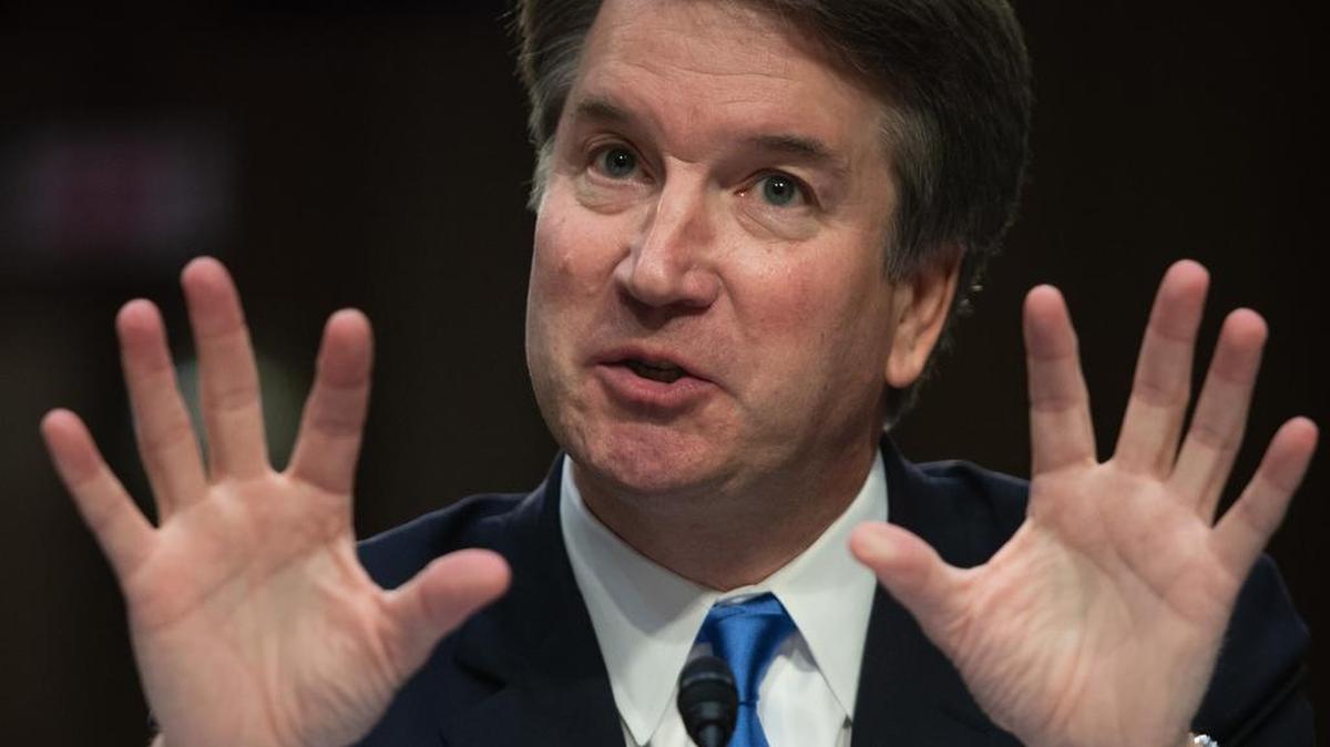 En esta foto de archivo tomada el 5 de septiembre de 2018; El candidato a la Corte Suprema de Estados Unidos, Brett Kavanaugh, habla en el segundo día de su audiencia de confirmación frente al Senado de los EEUU En Washington DC.