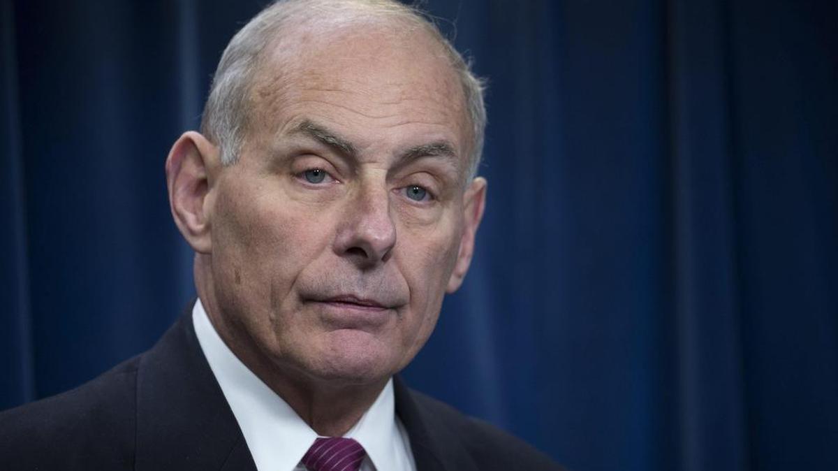 El secretario de Seguridad Nacional de EE.UU., John Kelly durante la rueda de prensa celebrada en la Agencia de Aduanas y Control Fronterizo (CBP) en Washington, Estados Unidos el 31 de enero de 2017.