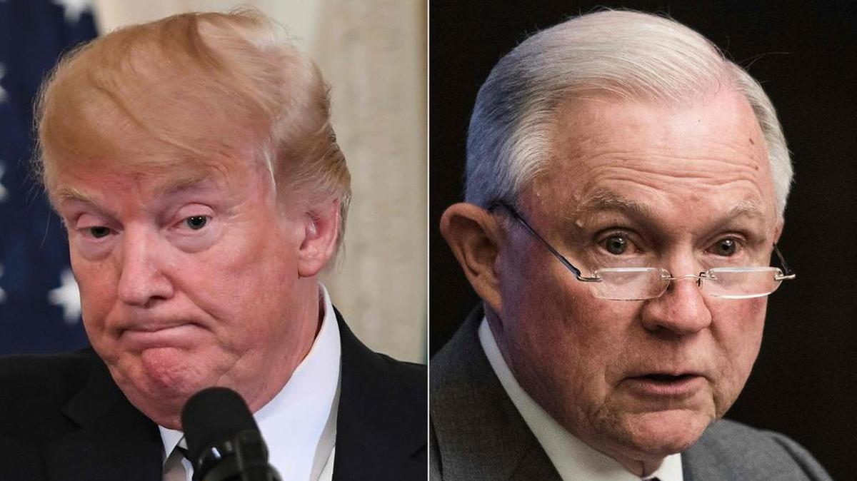 Combinación de fotografías del presidente Donald Trump y el fiscal general Jeff Sessions.