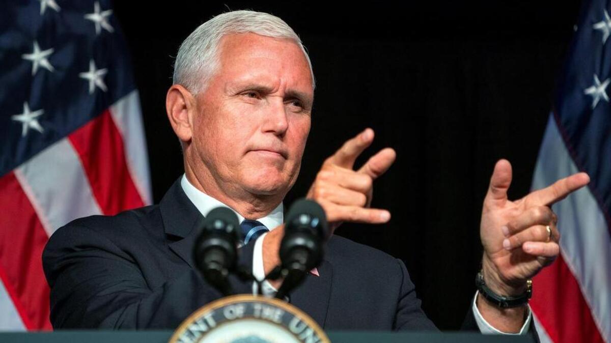 El vicepresidente estadounidense, Mike Pence, ofrece un discurso en el Pentágono de Arlington, Virginia (Estados Unidos) el 9 de agosto del 2018, en un acto en el que anunció una nueva normativa que establecerá “los pasos exactos a tomar” para la creación de un Ejército dedicado a la seguridad en el Espacio.