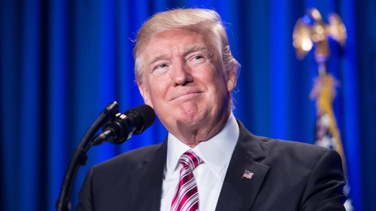El presidente estadounidense Donald Trump durante un discurso en Filadelfia el 26 de enero de 2017.