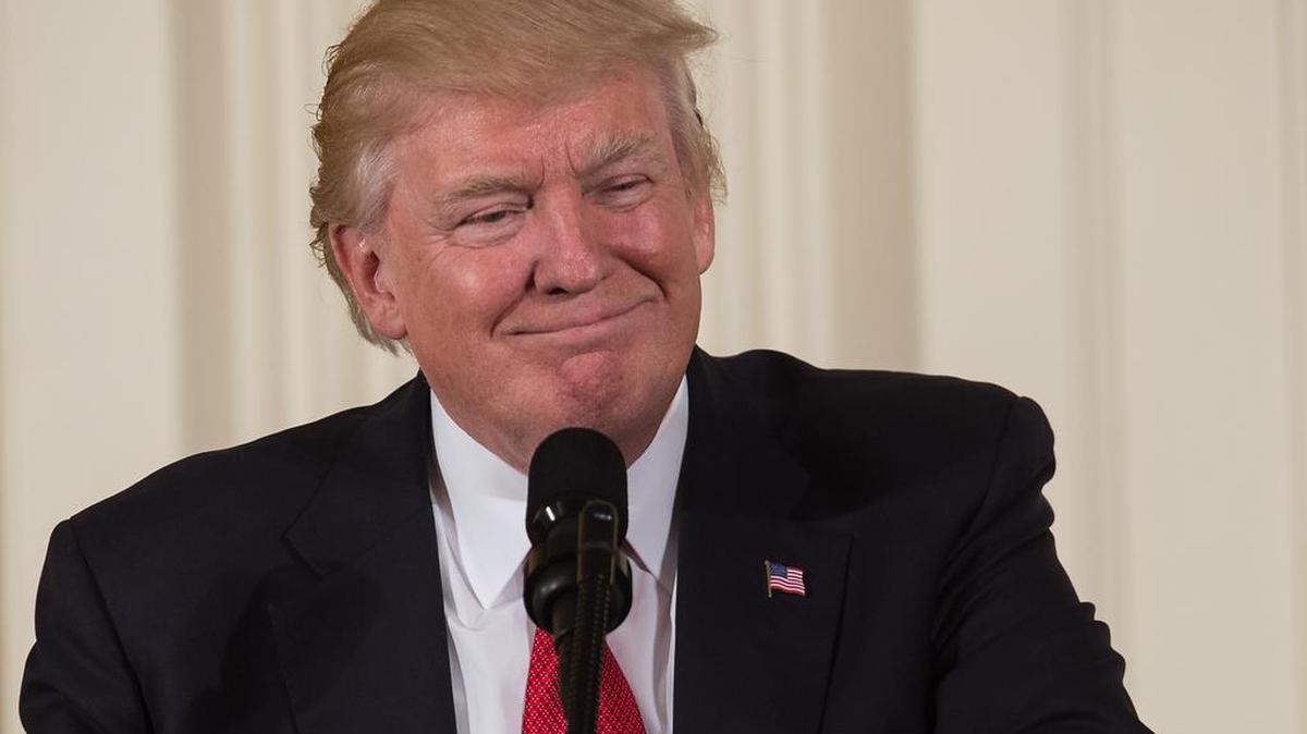 El presidente estadounidense Donald Trump durante un discurso en la Sala Este de la Casa Blanca en Washington, DC, el 29 de marzo de 2017.