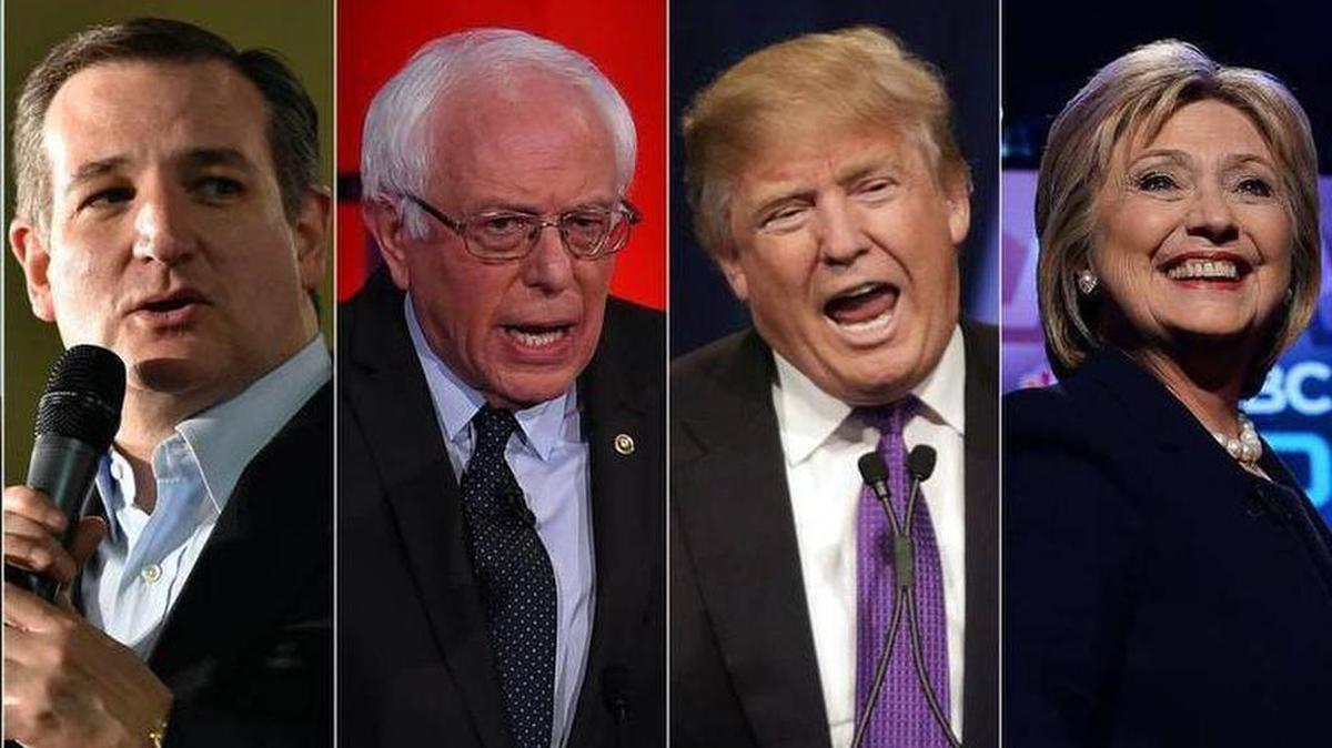 Ted Cruz, Bernie Sanders, Donald Trump y Hillary Clinton.
