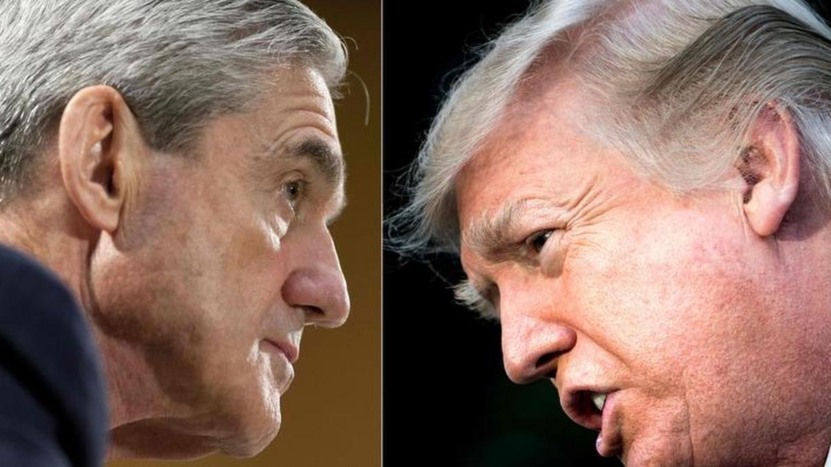 Esta combinación de imágenes muestra fotos de archivos del Director del FBI Robert Mueller el 19 de junio de 2013, en Washington, DC; y el presidente de los Estados Unidos, Donald Trump, el 15 de diciembre de 2017, en Washington, DC.