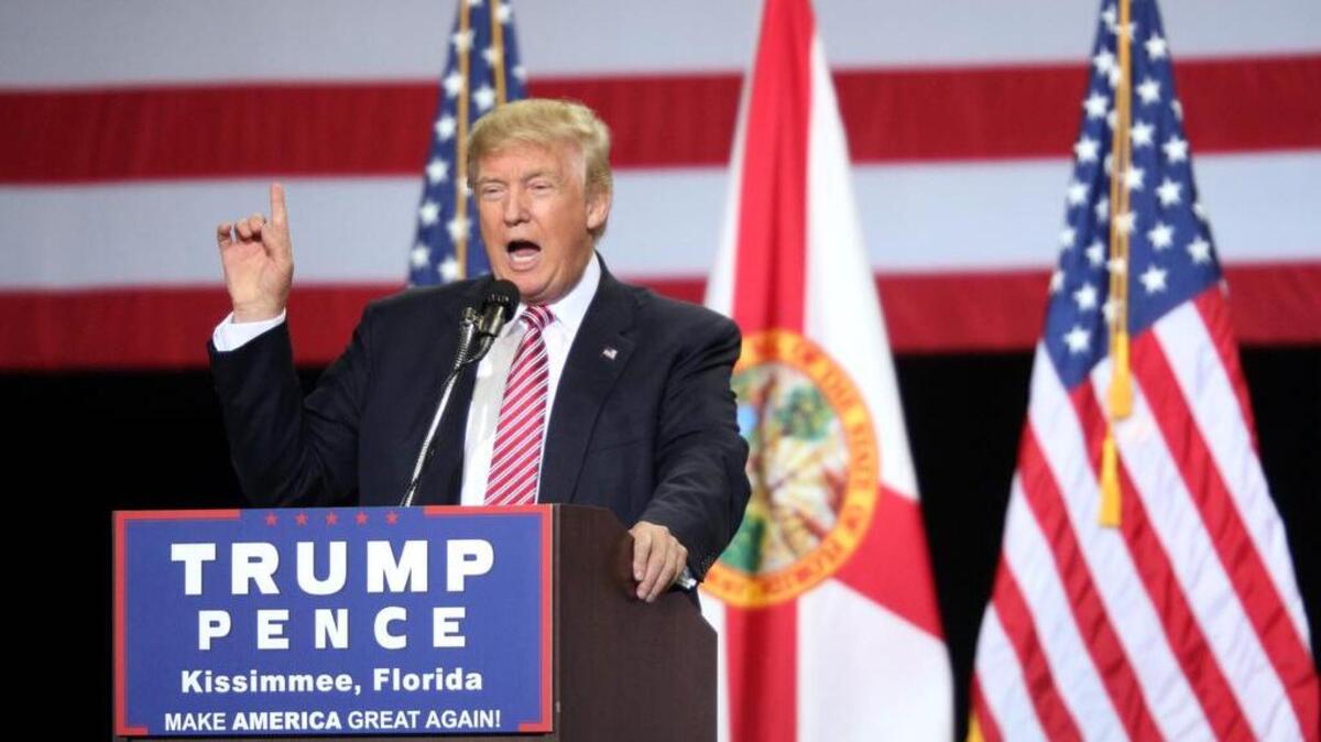 El candidato republicano a la presidencia, Donald Trump, durante un acto de campaña en Kissimmee, Florida, el 11 de agosto del 2016.