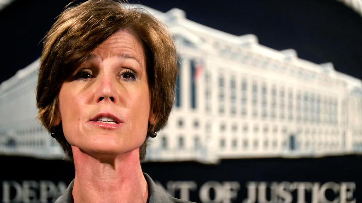 La Fiscal General Interina Sally Yates en una conferencia de prensa en Washington el 28 de junio del 2016