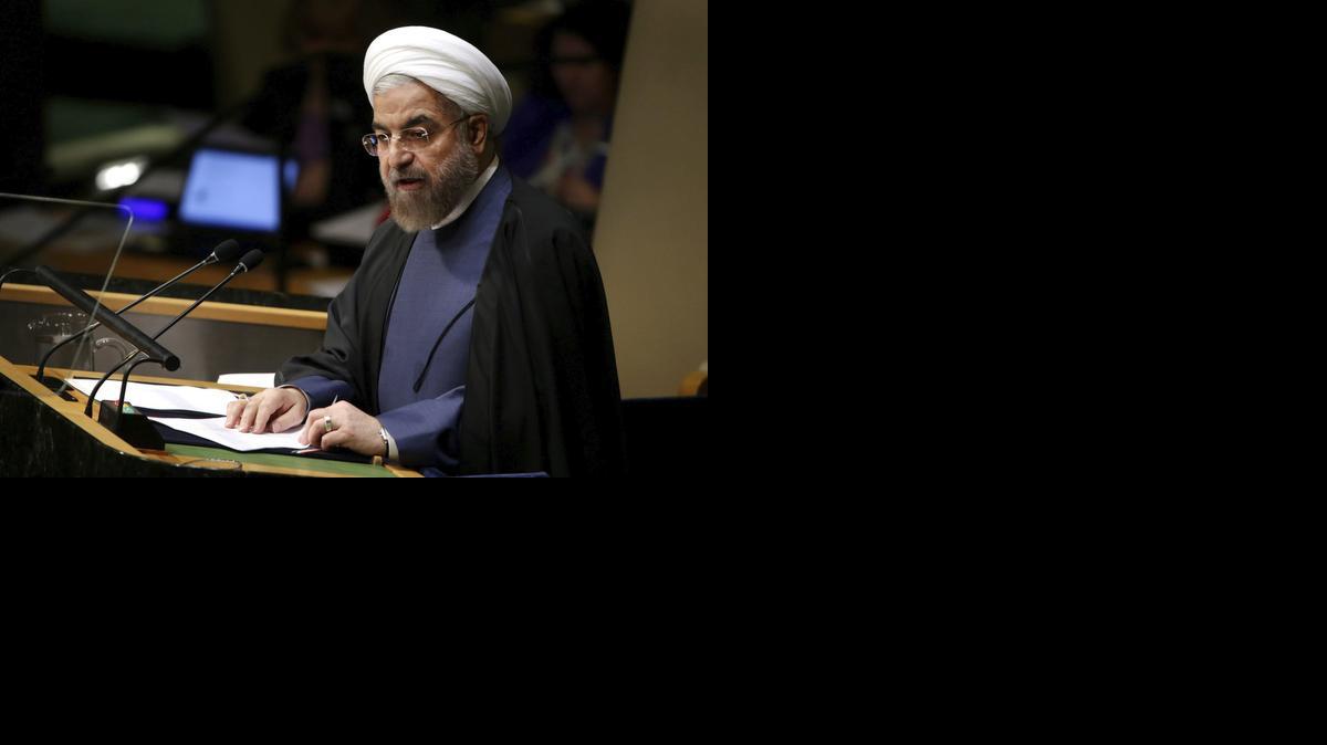
El presidente iraní, Hasán Rohani durante la Asamblea General de las Naciones Unidas en su sede de Nueva York, este jueves.


