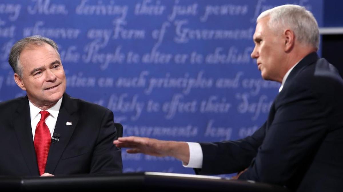 Los compañeros de fórmula presidencial de Hillary Clinton y Donald Trump, respectivamente Tim Kaine y Mike Pence, se enfrentaron el martes por la noche en un feroz debate en televisión.