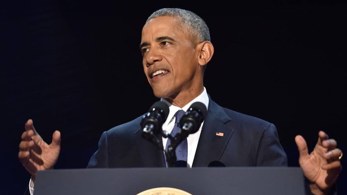 El presidente Barack Obama da su discurso de despedida el 10 de enero, en Chicago.