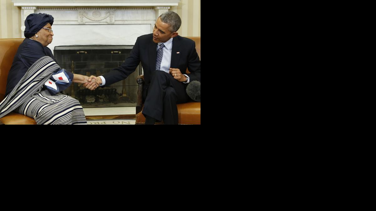 <cutline_leadin>La mandataria</cutline_leadin>, Ellen Johnson Sirleaf, agradeció la cooperación del Gobierno de Obama en la lucha contra el ébola, que en esta nueva etapa implica la retirada de la gran mayoría de militares que están en África.