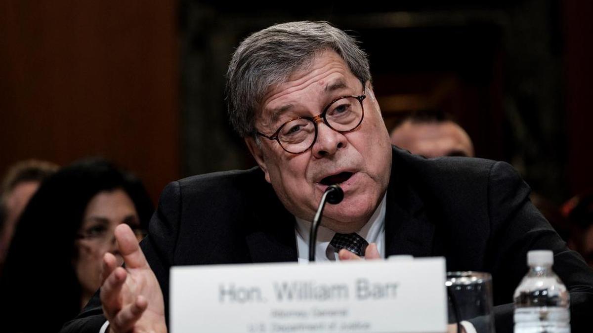El fiscal general de Estados Unidos, William Barr, testifica ante el Comité de Apropiaciones del Senado en Washington D.C (Estados Unidos), este miércoles.