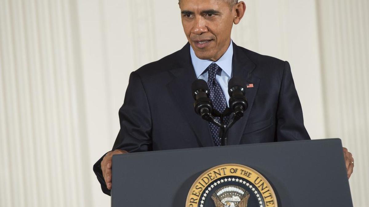 El presidente Barack Obama durante una ceremonia en honor a capitán del Ejército Florent A. Groberg, el jueves en la Casa Blanca.